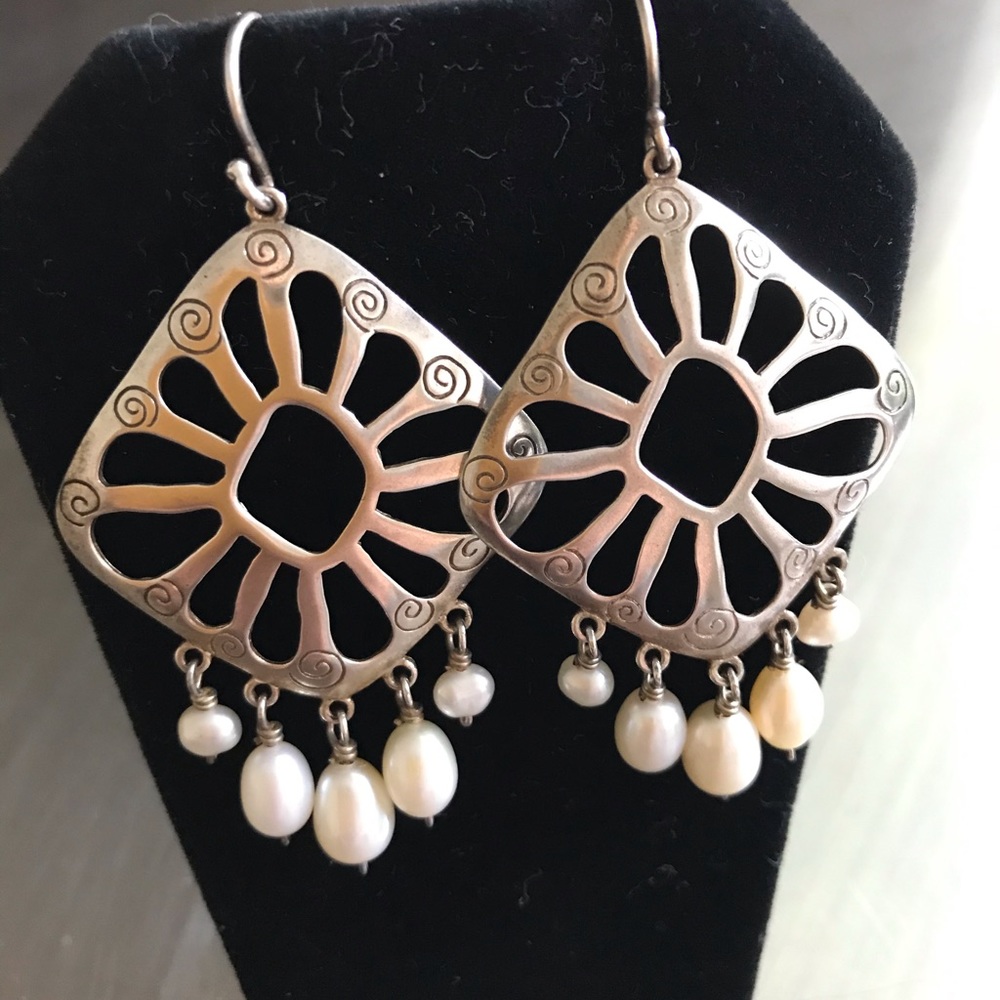 SILPADA Sterling Silver & Pearl Earrings